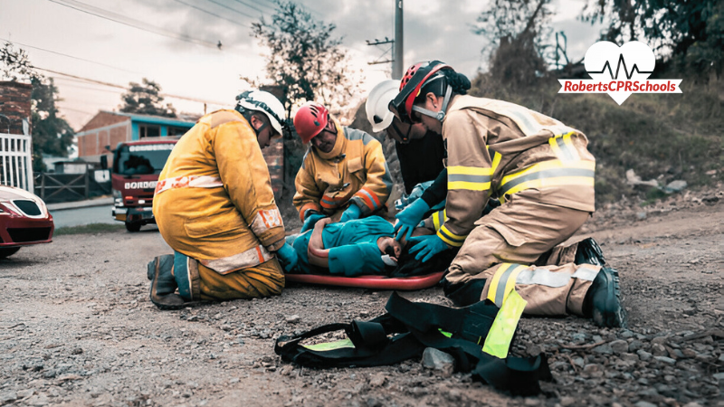 First Aid, CPR, and AED applying