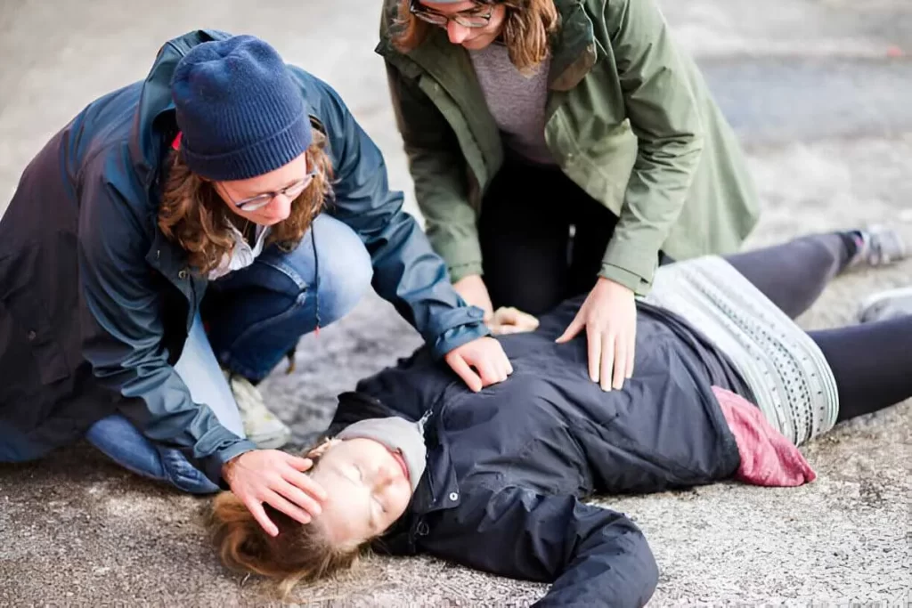 Step-by-step guide on staying calm and performing effective CPR during an emergency situation.