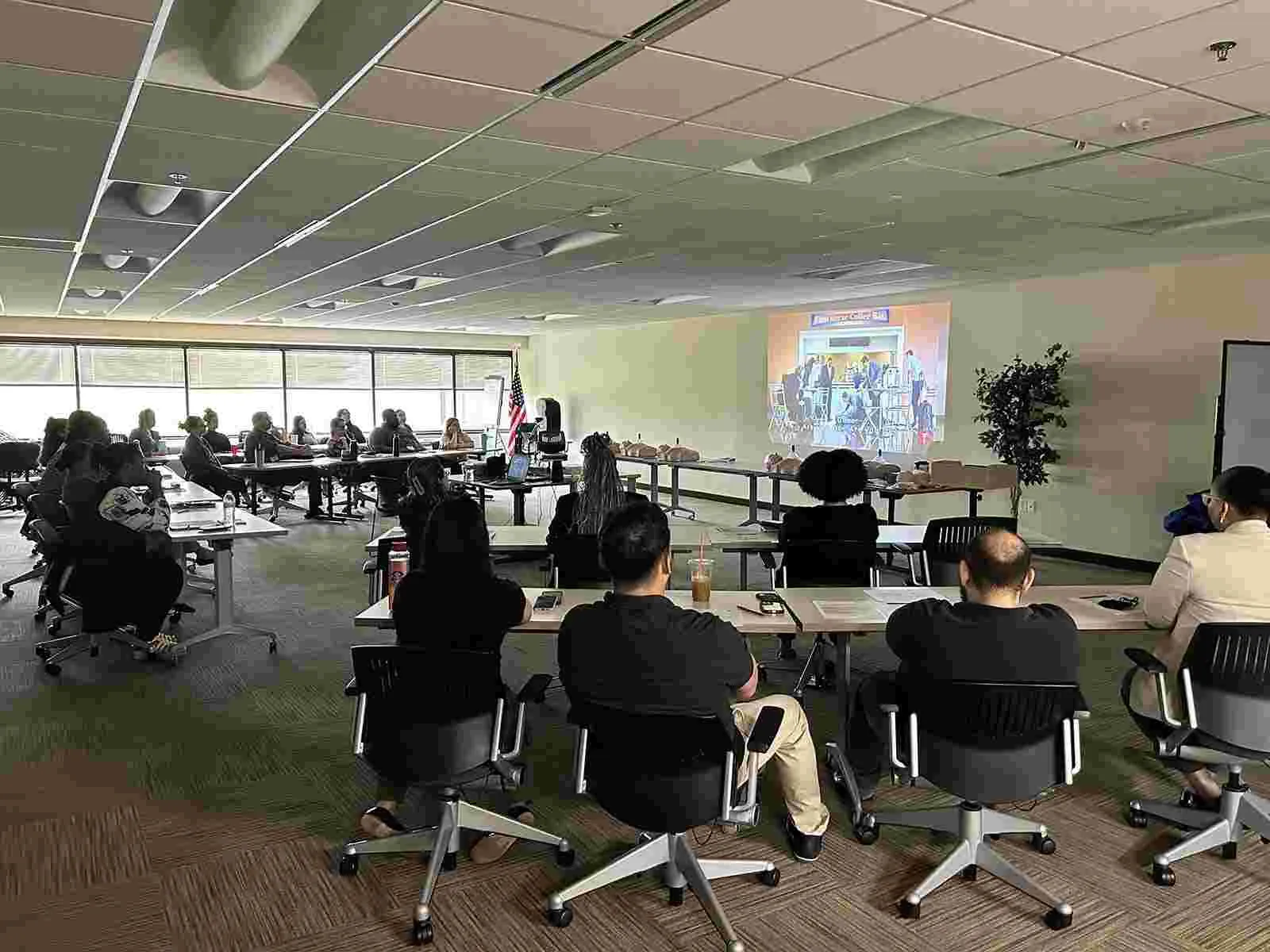 Group of students participating in a CPR training session at Roberts CPR Schools