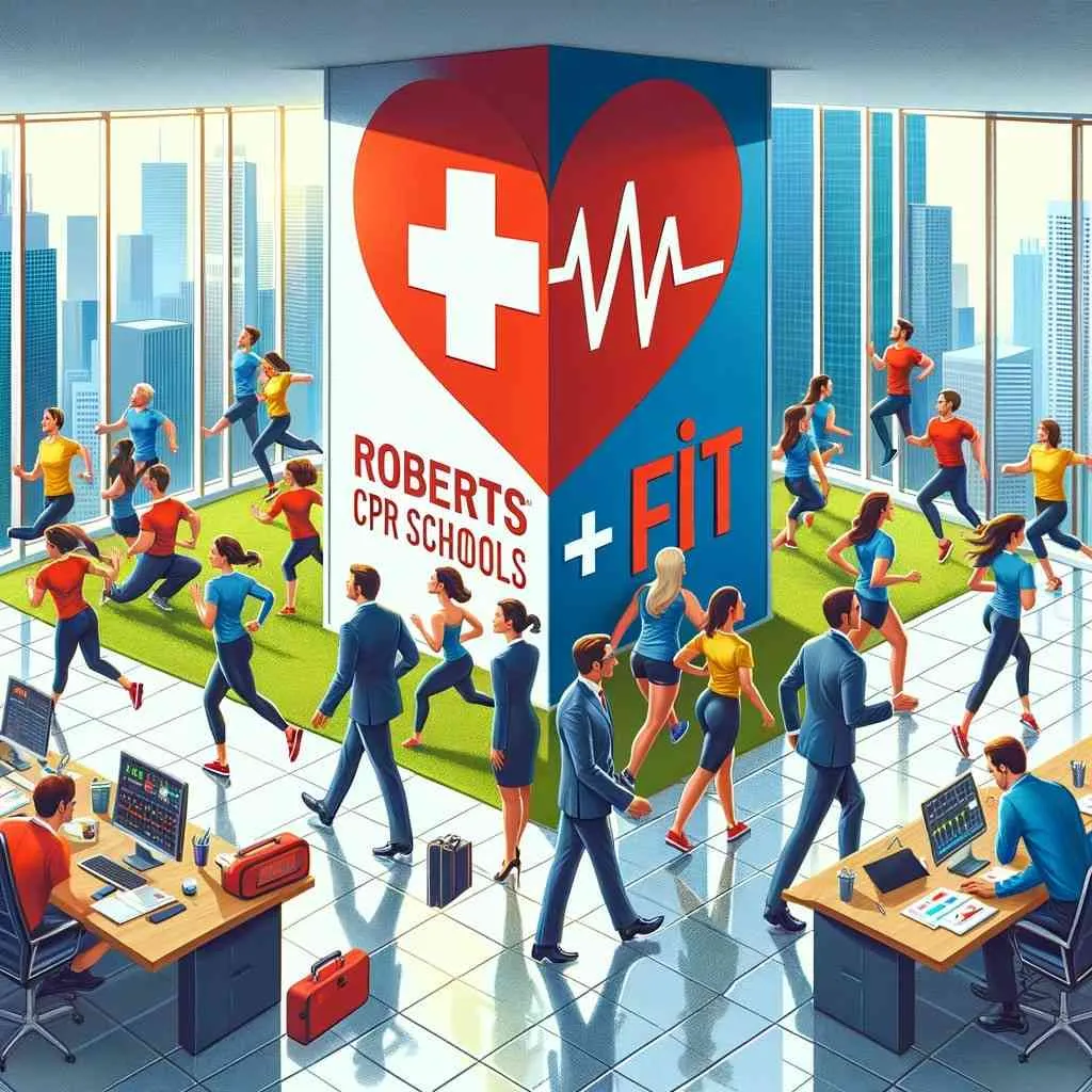 Instructor-led CPR training class at Roberts CPR Schools, with students engaged in hands-on learning